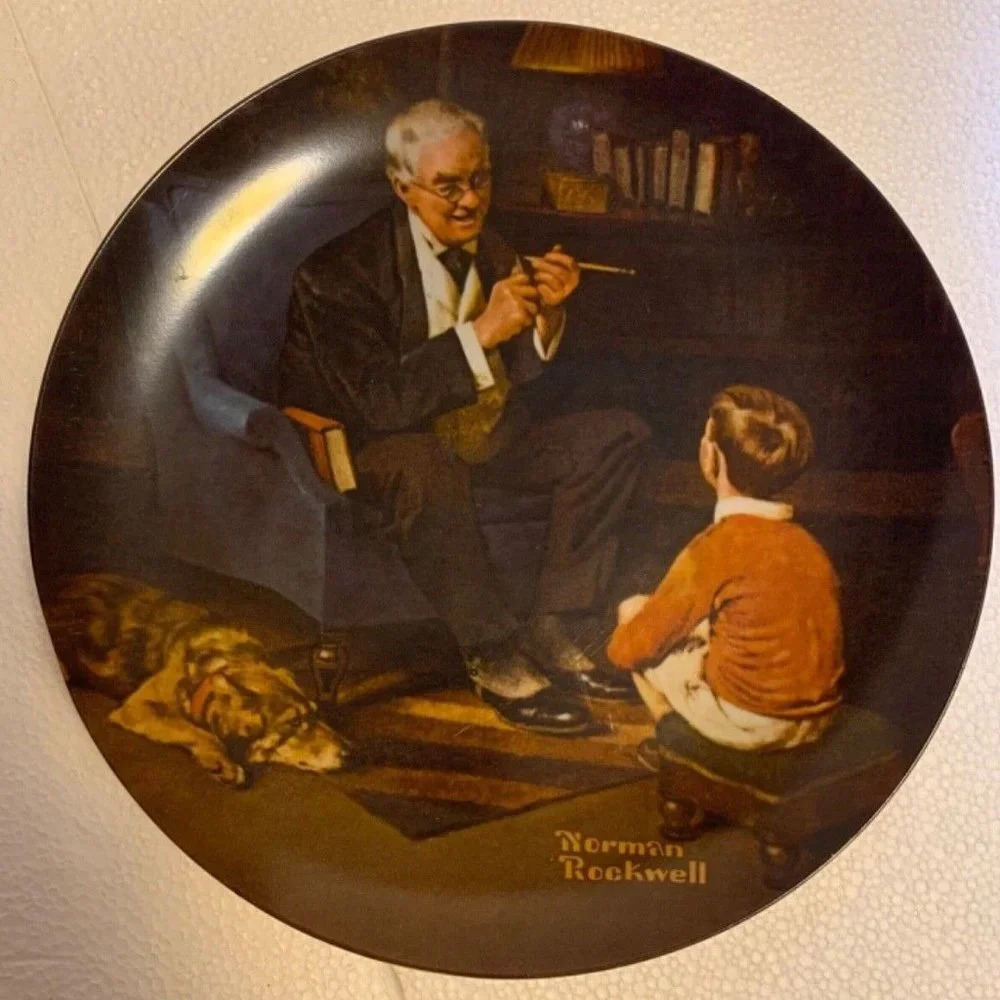 Vintage Norman Rockwell Knowles Fine China "THE TYCOON" Collector Plate
